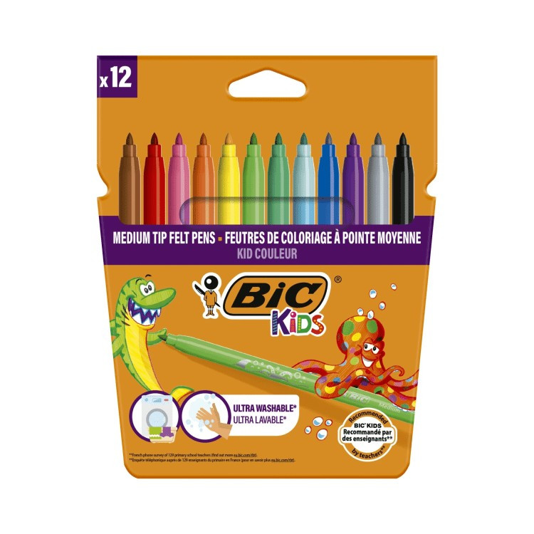ماژیک رنگ آمیزی 12 رنگ بیک مدل KiD COULEUR