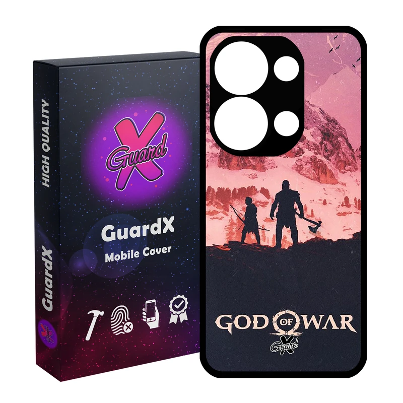 کاور گارد ایکس طرح God of War مدل Glass10075 مناسب برای گوشی موبایل شیائومی Redmi Note 13 Pro 4G / Poco M6 Pro 4G
