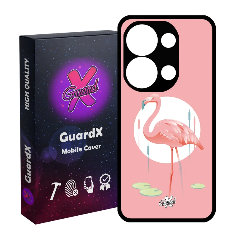 کاور گارد ایکس طرح Flamingo مدل Glass10084 مناسب برای گوشی موبایل شیائومی Redmi Note 13 Pro 4G / Poco M6 Pro 4G
