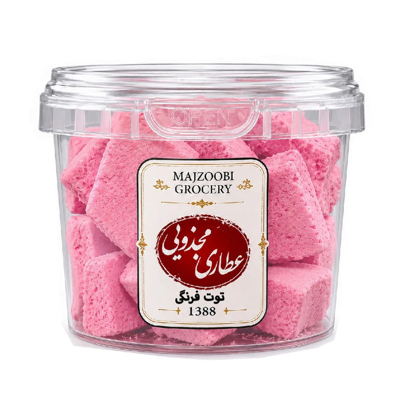 بستنی خشک پفکی توت فرنگی عطاری مجذوبی - 50 گرم 