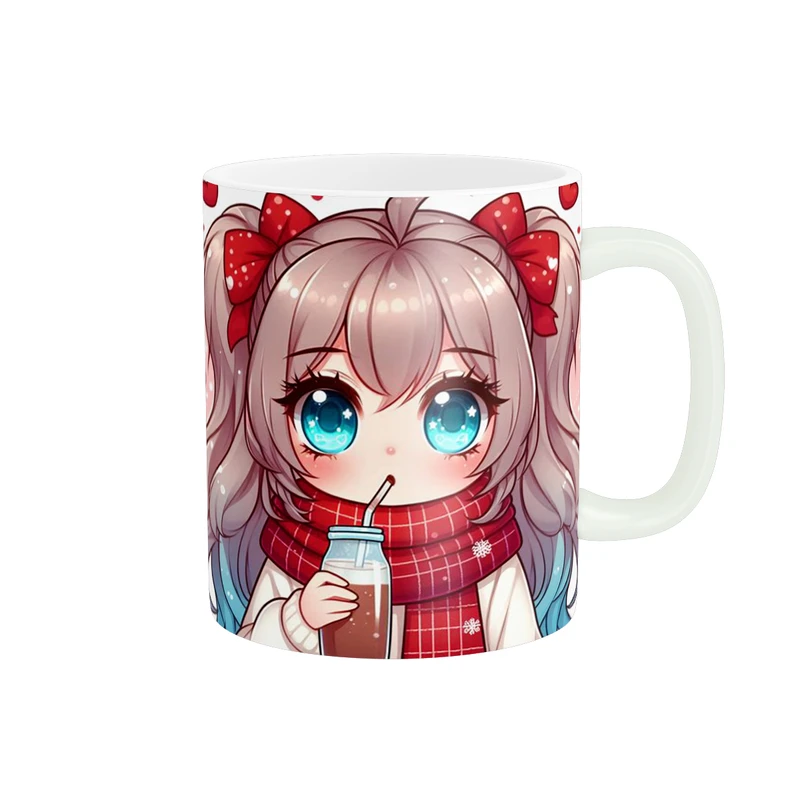 ماگ پاد آفرین مدل دخترانه طرح شیرکاکائو کد f5