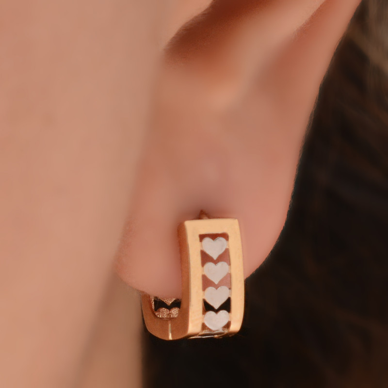 گوشواره طلا 18 عیار زنانه طلای مستجابی مدل جلوا قلب  کد 08