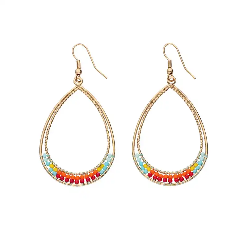 گوشواره زنانه مدل Rainbow tear drop