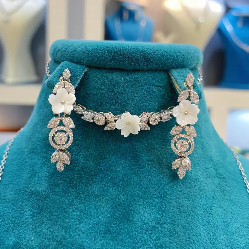 نیم ست نقره زنانه مدل دستساز کد 224