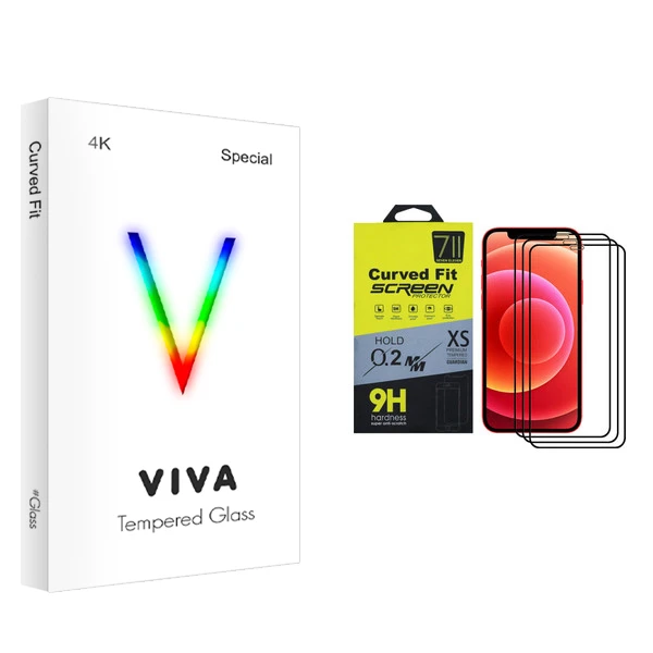 محافظ صفحه نمایش ویوا مدل 4K مناسب برای گوشی موبایل اپل iPhone 12 Pro Max بسته سه عددی