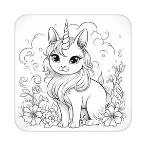 زیر لیوانی کاکتی طرح اسب تک شاخ و یونیکورن مدل mp31627