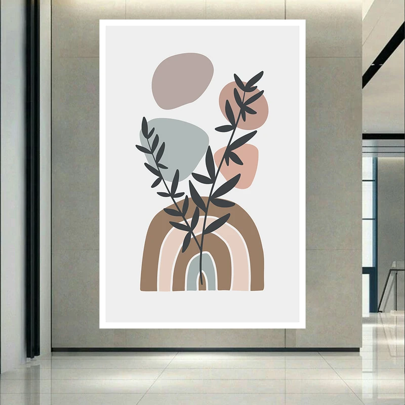 پوستر بک لایت طرح مینیمال گیاه وسنگ کد AR31006