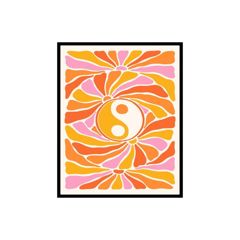 پوستر مدل چاپ یین و یانگ هنر مدیتیشن