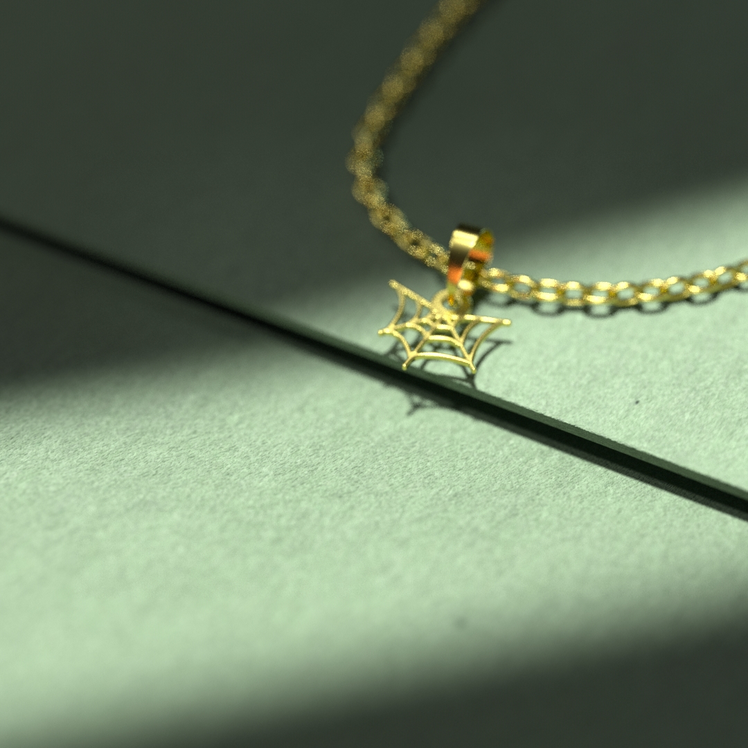 گردنبند طلا 18 عیار زنانه مدوپد مدل تار عنکبوت کد A3-1-1188