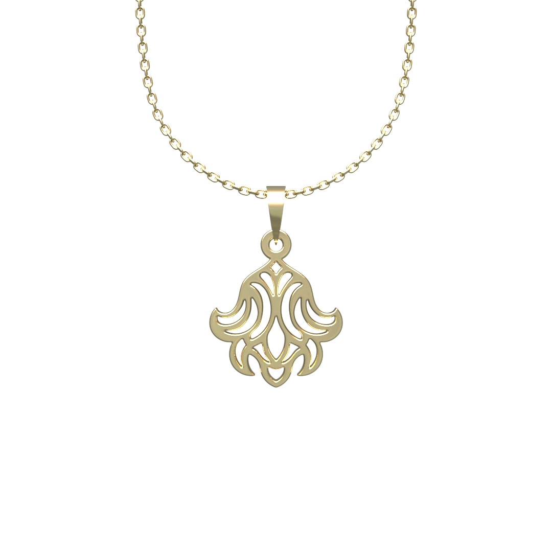 گردنبند طلا 18 عیار زنانه مدوپد مدل هندسی کد TT2-1-1186