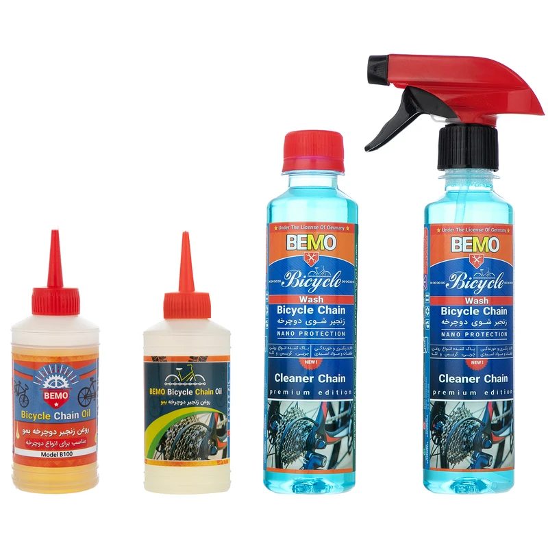 عکس شماره 2 : مجموعه لوازم نظافت و مراقبت دوچرخه بمو مدل g4-400 حجم 660 میلی لیتر بسته 4 عددی