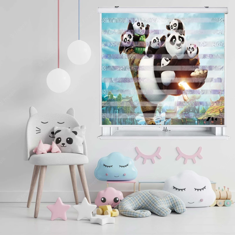 پرده زبرا زیو کد K3063 سایز 150X150 سانتی متر