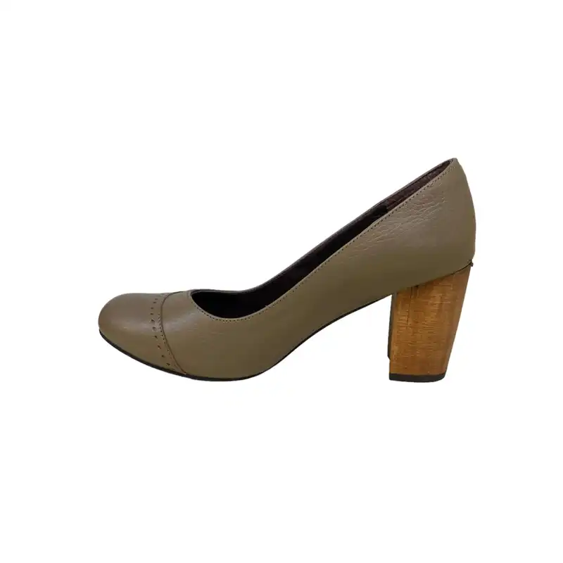 کفش زنانه مدل ژاله چرم طبیعی رنگ فیلی