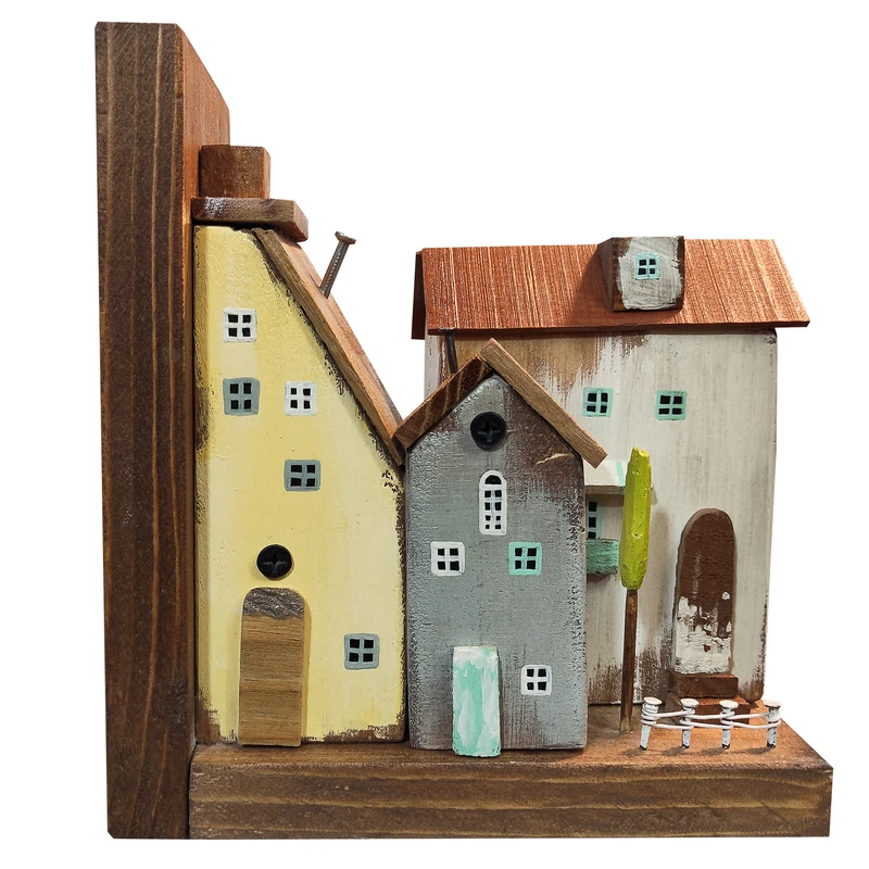 نگهدارنده کتاب مدل چوبی دهکده رویایی کد 44302