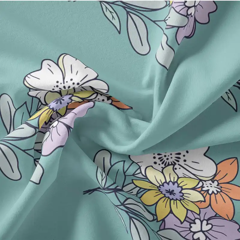 پارچه ملحفه پارچه باما مدل مخمل طرح دسته گل کد 5011774