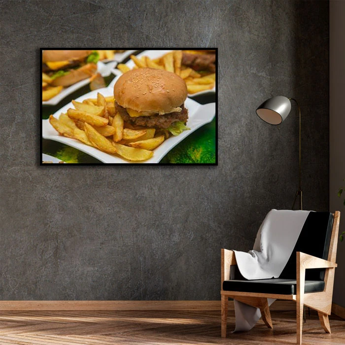 تابلو بکلیت طرح برگر مدل B-D2120 فریم مشکی