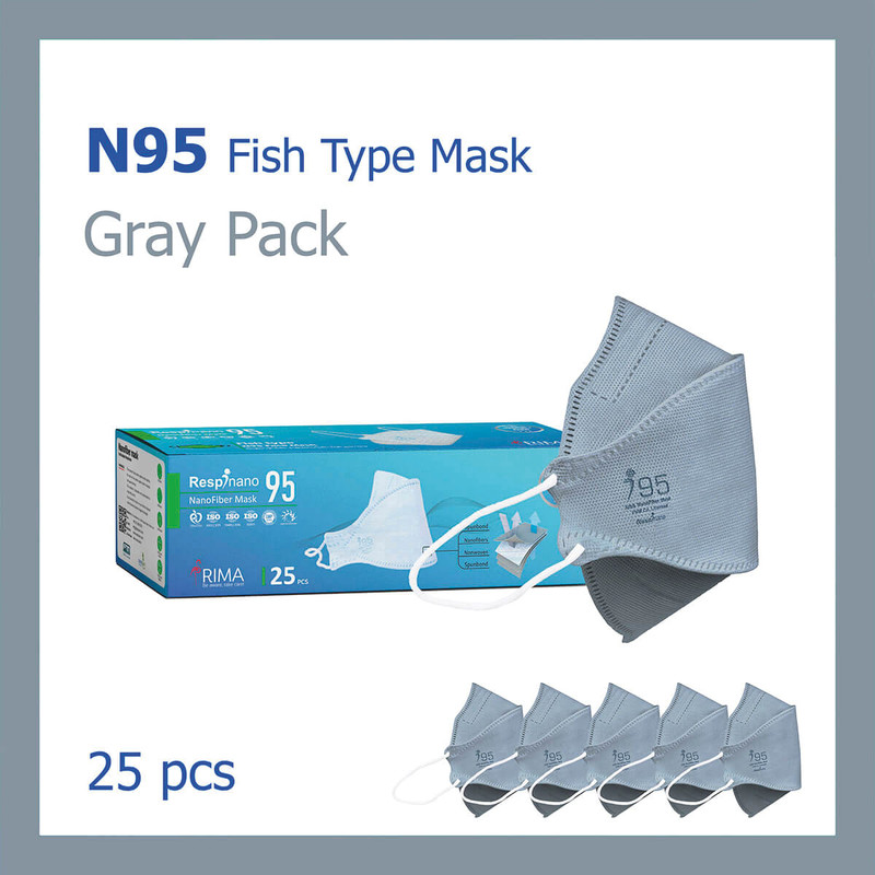 ماسک تنفسی ریما مدل سه بعدی N95 نانوالیاف بسته 25 عددی