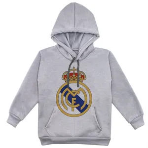 هودی پسرانه مدل رئال مادرید F91 رنگ طوسی