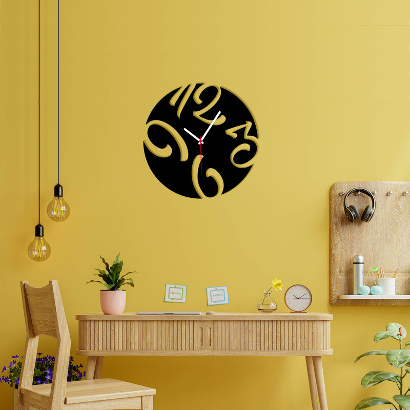 ساعت دیواری ماهوت طرح اعداد به هم ریخته کد 054