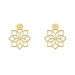 گوشواره طلا 18 عیار زنانه مدوپد مدل گل کد GA1-10215