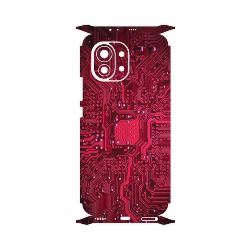 برچسب پوششی ماهوت مدل Red-Printed-Circuit-Board-FullSkin مناسب برای گوشی موبایل شیائومی Mi 11 5G