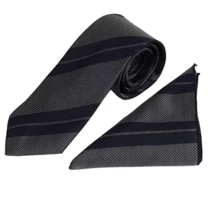 ست کراوات و دستمال جیب مردانه نسن طرح کجراه مدل T81
