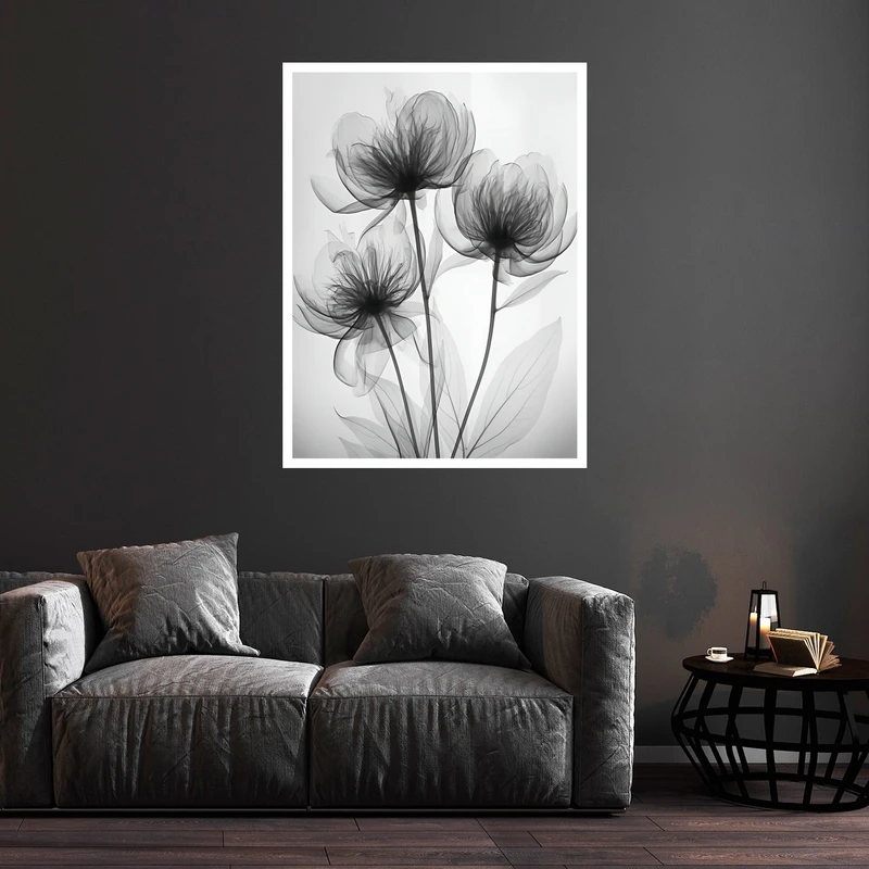 تابلو بکلیت طرح هنری مدرن دکوری گل مدل W-bu5831 فریم سفید