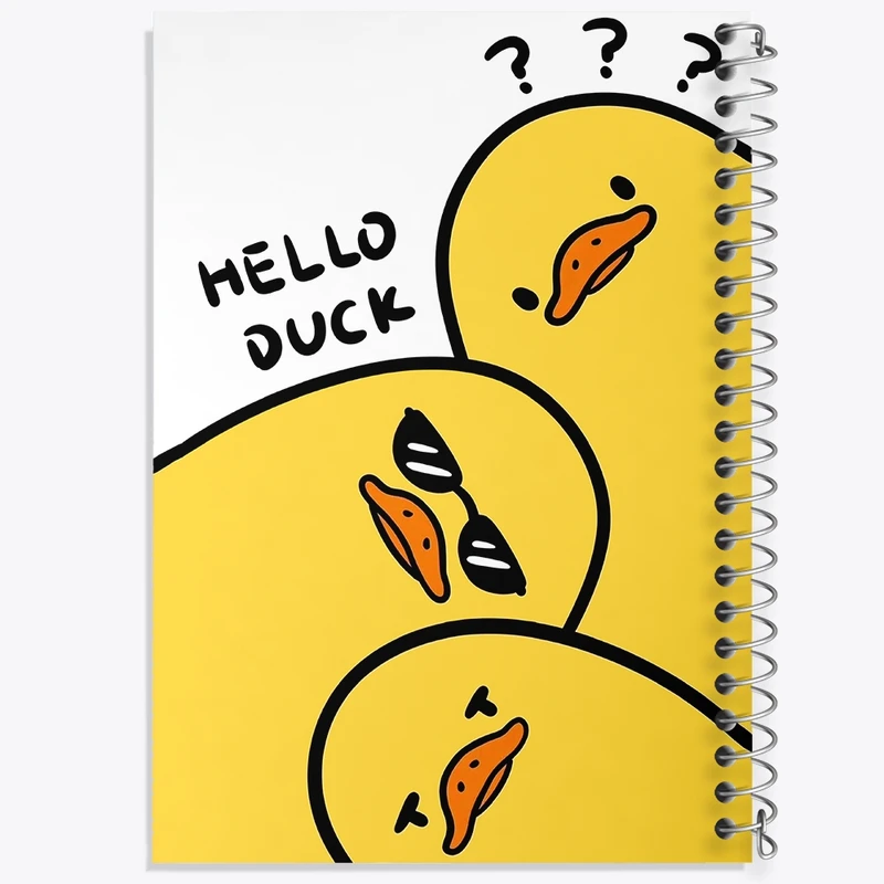 دفتر ژورنال نویسی 50 برگ خندالو مدل نقطه ای طرح اردک بامزه کد F1206