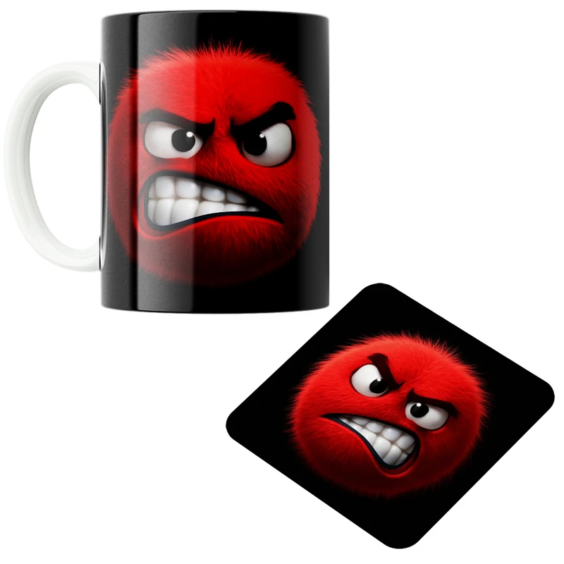 ماگ پاد آفرین مدل ایموجی کد 107 به همراه زیر لیوانی