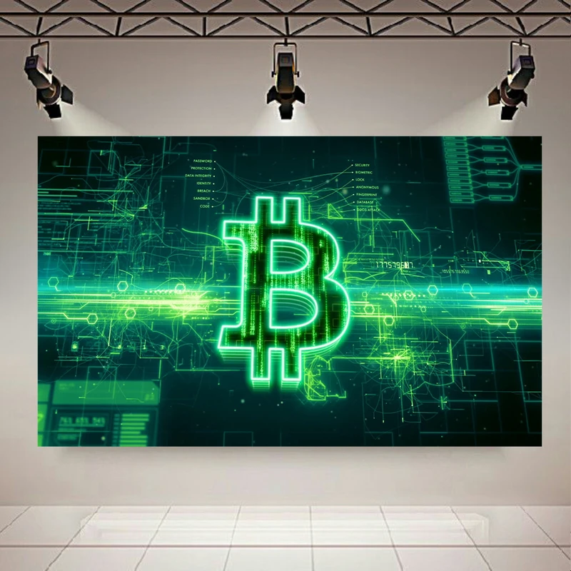 تابلو بوم طرح بیت کوین مدل Digital Bitcoin کد AR2450
