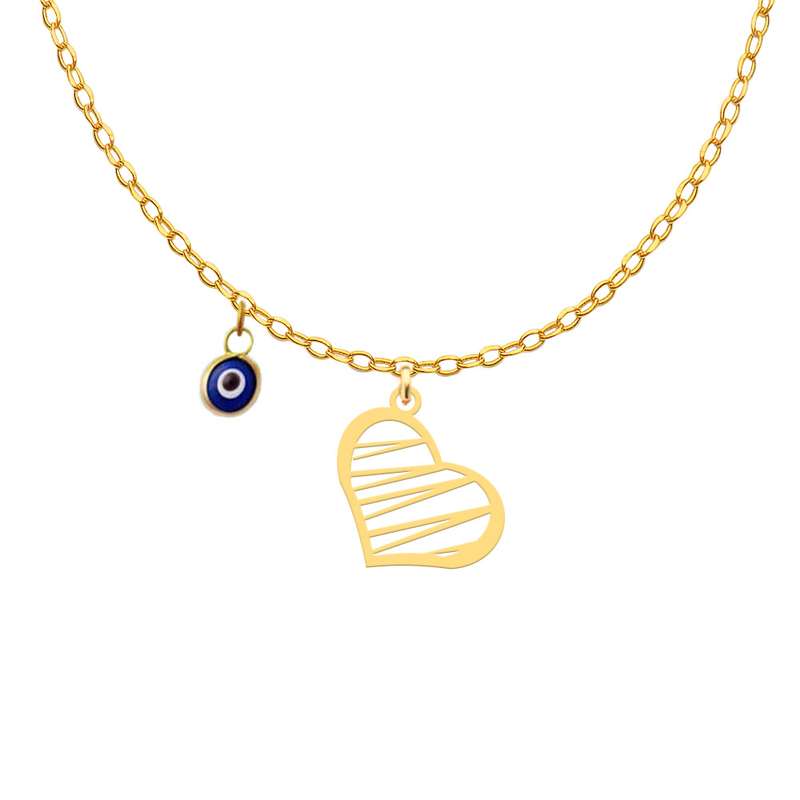 گردنبند طلا 18عیار دخترانه کرابو طرح قلب مدل Kr11013