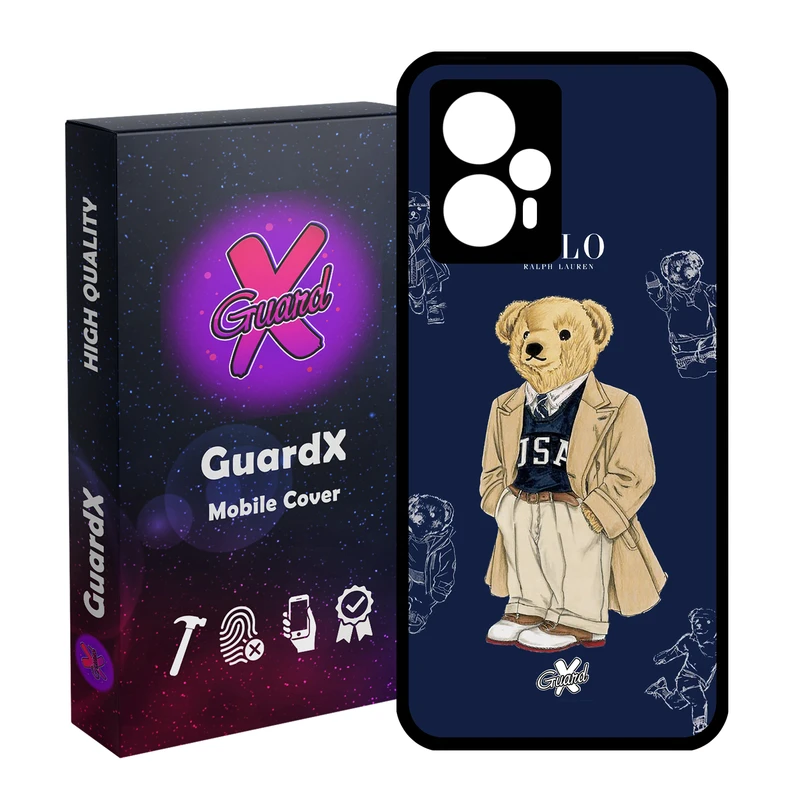 کاور گارد ایکس طرح خرس مدل Glass10427 مناسب برای گوشی موبایل شیائومی Poco F5/Redmi Note 12 Turbo