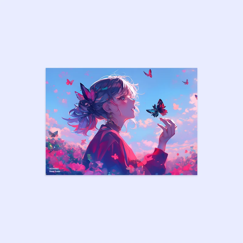 پوستر هومرو مدل فلزی طرح انیمه دخترونه سامورایی کد PS810