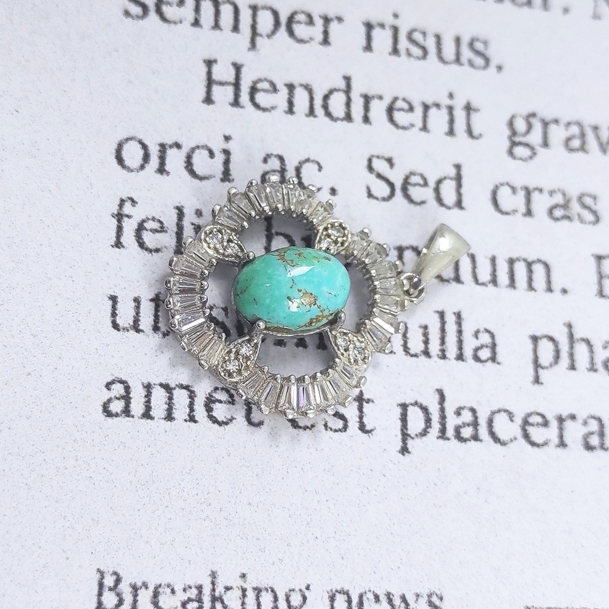 آویز گردنبند نقره زنانه سلین کالا مدل فیروزه نیشابوری MPS-4 آویز گردنبند نقره زنانه سلین کالا مدل فیروزه نیشابوری MPS-4