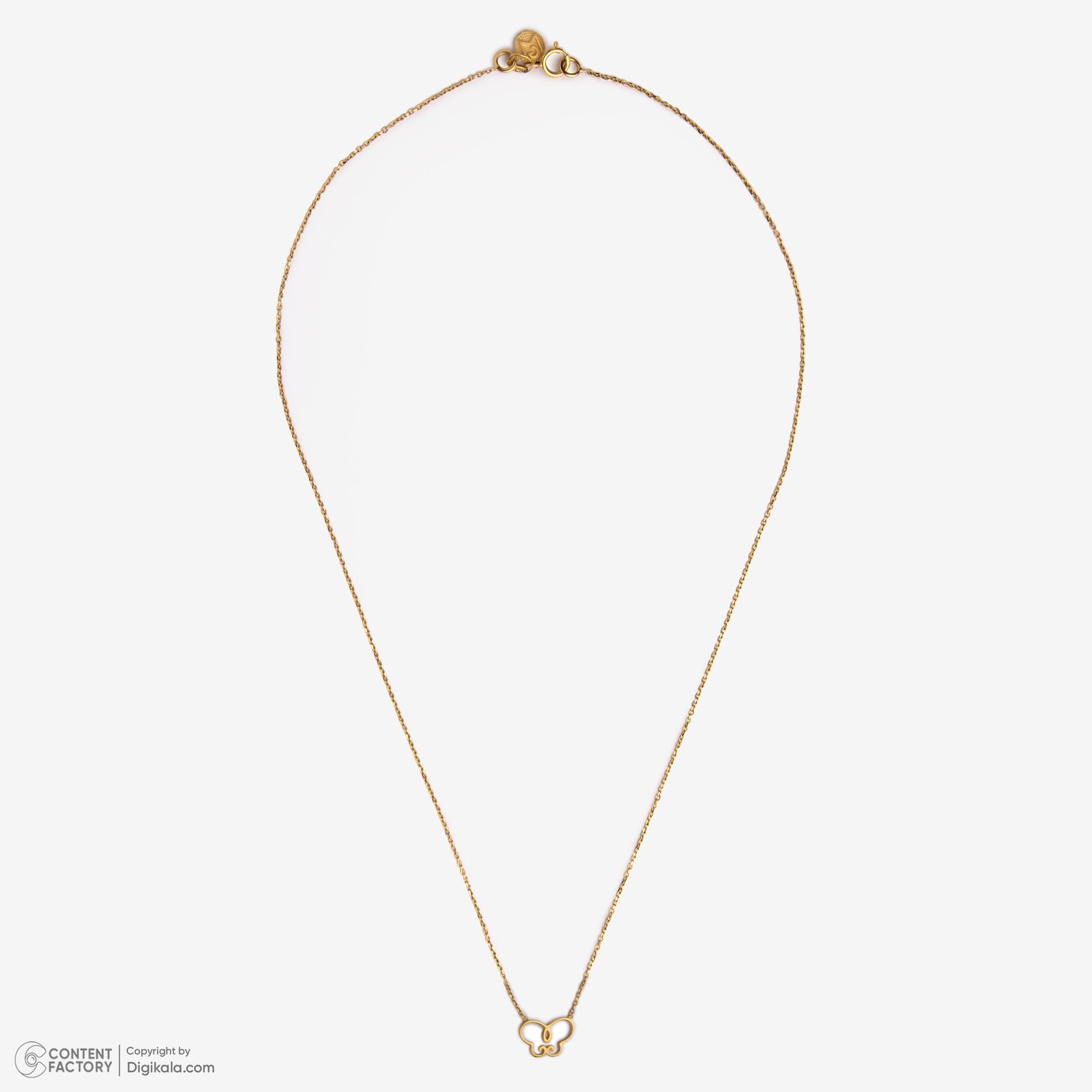 گردنبند طلا 18 عیار زنانه با زنجیر حلقه‌ای (فلامینگو) وی گالری مدل پروانه کد NB6536 -  - 6