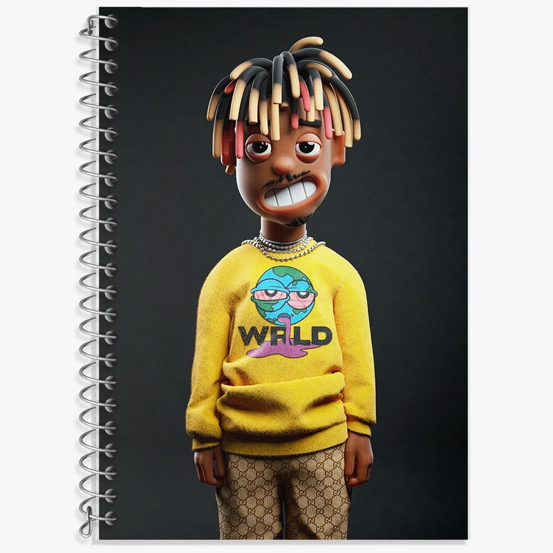 دفتر زبان 50 برگ خندالو مدل سه خط طرح جوس ورلد (Juice WRLD) کد F105