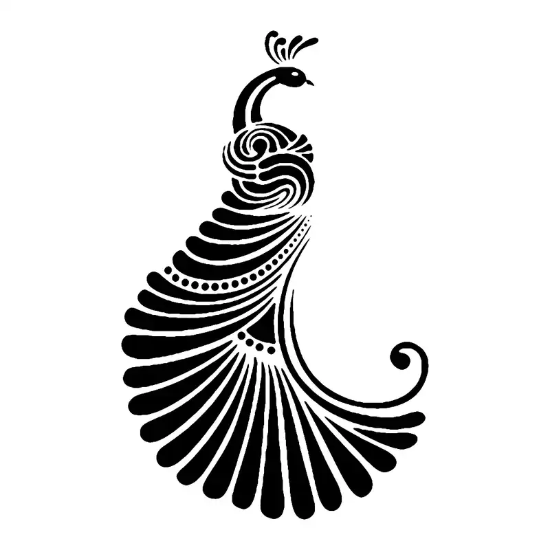 شابلون باتیس آرت طرح طاووس کد 441