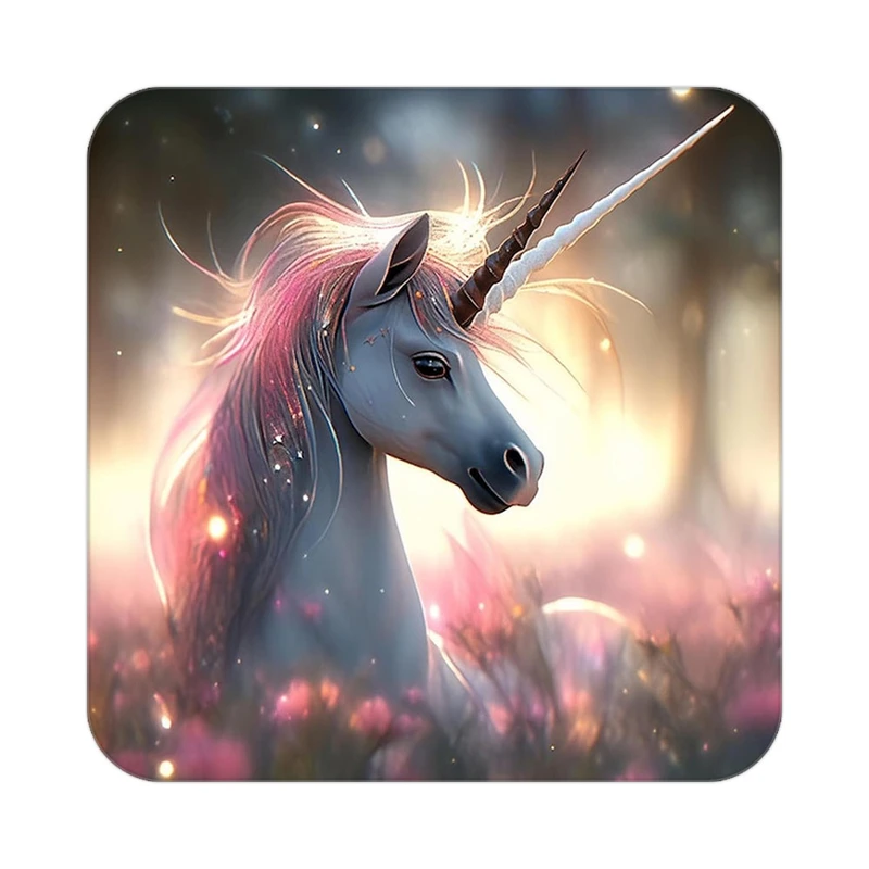 زیر لیوانی کاکتی طرح اسب تک شاخ و یونیکورن مدل mp33143