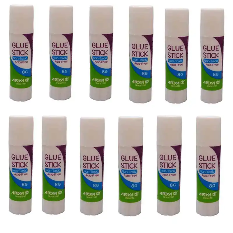 چسب ماتیکی آریا کد A8 بسته 12 عددی