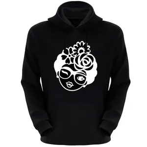 هودی زنانه مدل دخترعینکی S53 رنگ مشکی