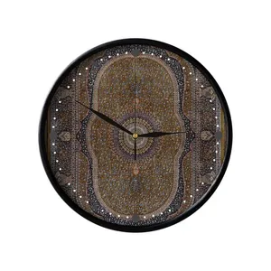 ساعت دیواری مدوپد طرح قالی قم ترنجی گل ریز مدل C-Ghom132