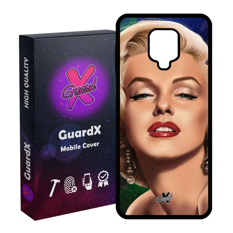 کاور گارد ایکس طرح Marilyn Monroe مدل Glass10300 مناسب برای گوشی موبایل شیائومی Redmi Note 9S / Note 9 Pro / Note 9 Pro Max