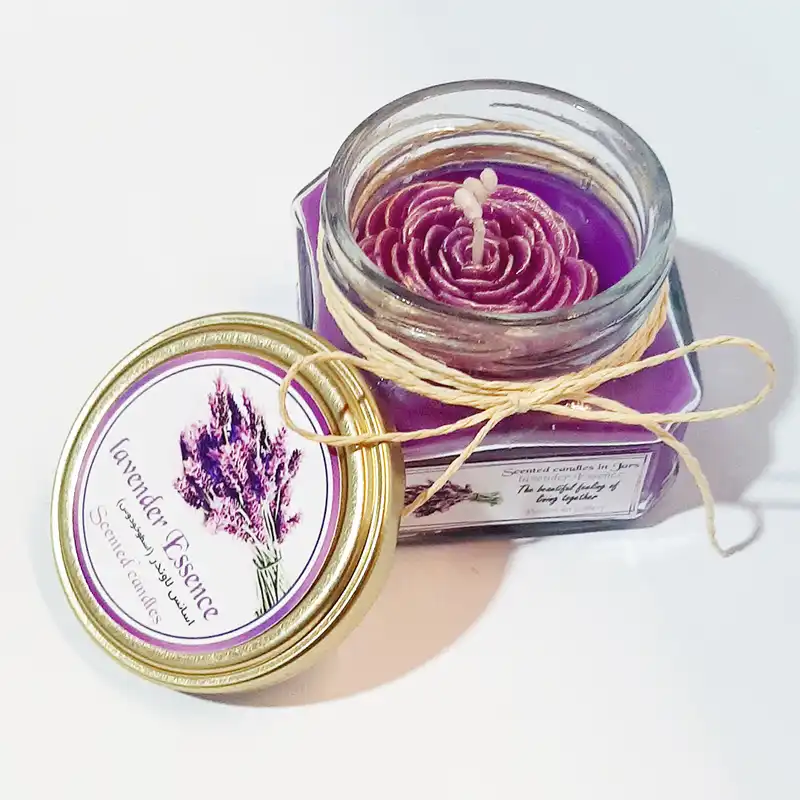 شمع دست ساز مدل معطر لاوندر01