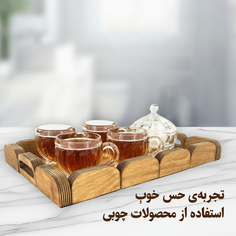 سینی مدل کنگره‌ای چوبی کد SN08