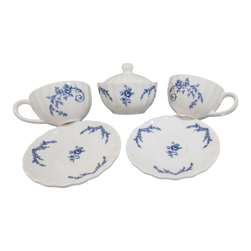 سرویس چای خوری 6 تکه 2 نفره مدل کنگره ای کد 002235
