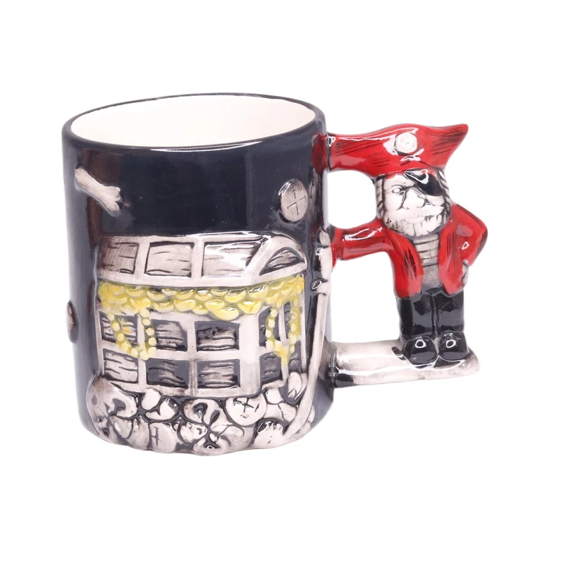 ماگ مدل برجسته دزدان دریایی و صندوقچه گنج کد 320