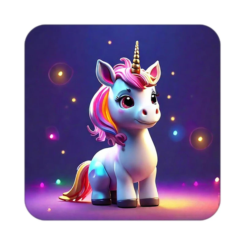 زیر لیوانی کاکتی طرح اسب تک شاخ و یونیکورن مدل mp30815