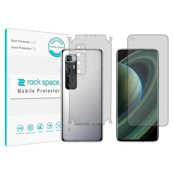 محافظ صفحه نمایش مات راک اسپیس مدل HyMTT مناسب برای گوشی موبایل شیائومی Mi 10 Ultra به همراه محافظ پشت گوشی 