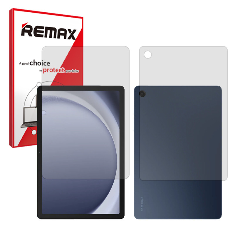 محافظ صفحه نمایش شفاف ریمکس مدل Resistant مناسب برای تبلت سامسونگ Galaxy Tab A9 PLUS به همراه محافظ پشت تبلت