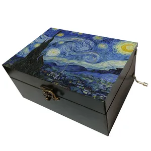 جعبه موزیکال مدل هندلی طرح نقاشی شب پر ستاره کد T1123